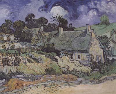 Thatched Cottages at Cordeville,at Auvers-sur-Oise (mk06), Vincent Van Gogh